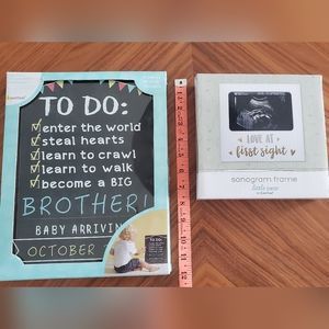 Sonogram Frame & Big Brother-Sister-Sibling Announcement Chalkboard-Baby Shower